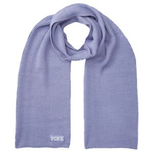 PINK Victoria's Secret Periwinkle Ribbed Knit Scarf